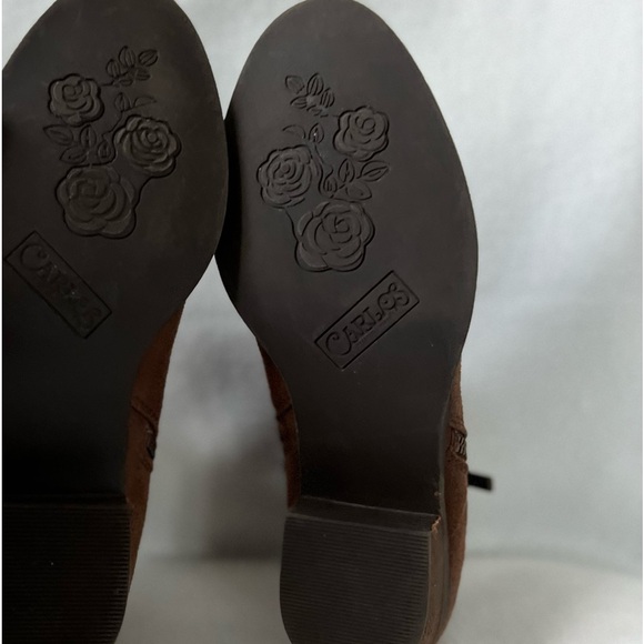 Carlos by Carlos Santana Size 8 1/2 Brown Fabric Double Zippered Ankle Booties - Picture 8 of 14